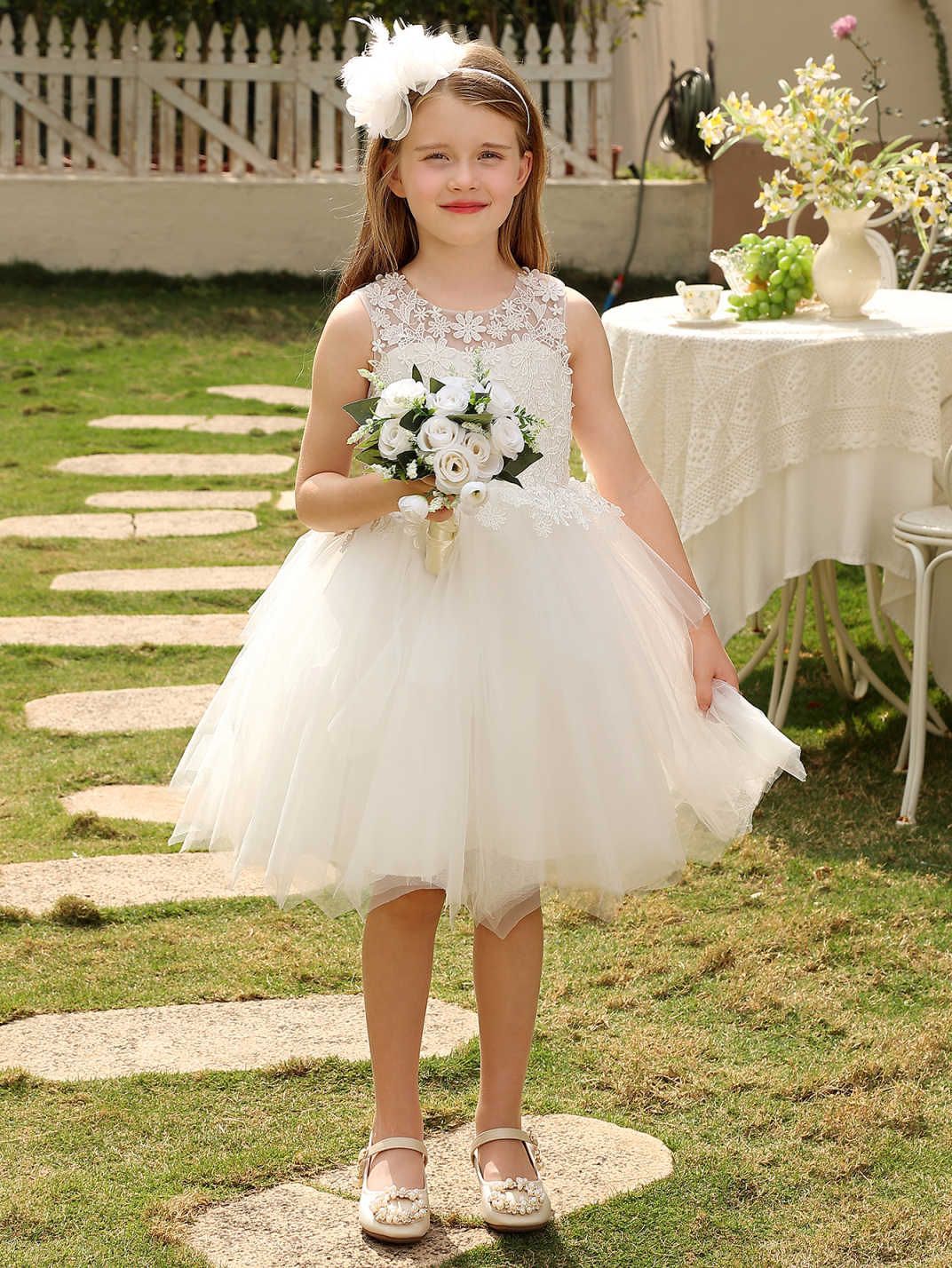 Vestido de noche infantil princesa princesa de flores de alto nivel vestido de boda chica anfitriona vestido de piano