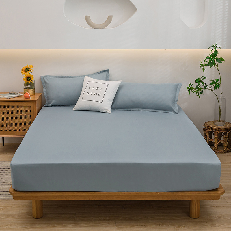 Cama de color sólido una sola pieza de algodón lavable japonés cubierta de cama a prueba de polvo todo incluido colchón cubierta de protección dormitorio doméstico moderno y simple