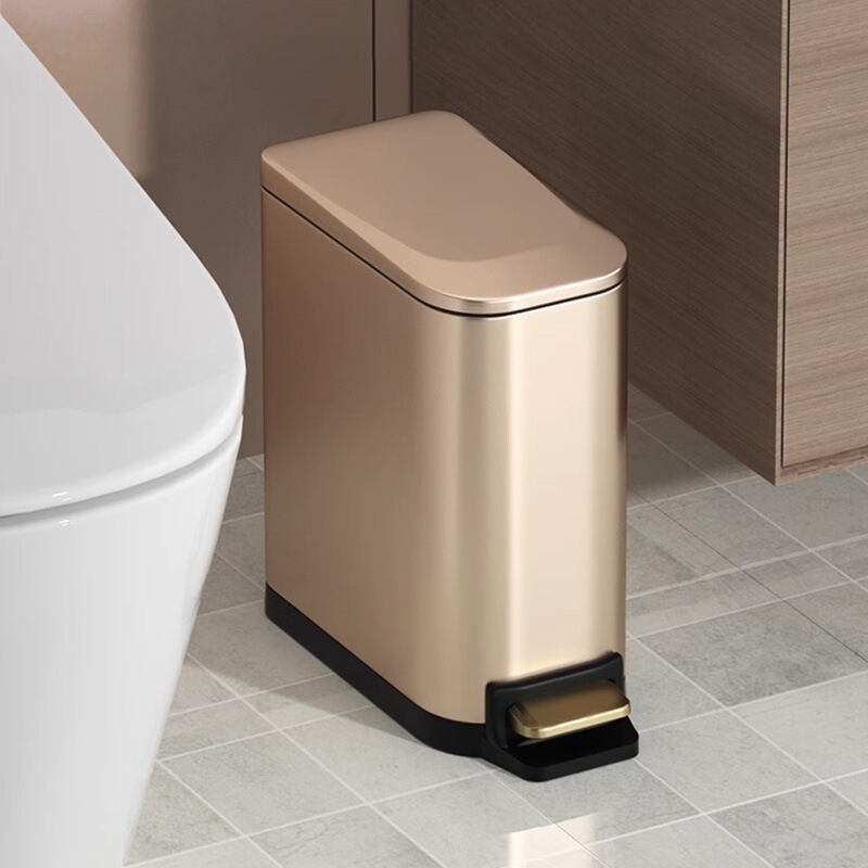 Trash Can for Bathroom and Toilet, Household Stainless Steel Kitchen and Living Room Creative Foot-Operated 6L Large Capacity Bin with Lid Trash Can for Bathroom and Toilet, Household Stainless Steel Kitchen and Living Room Creative Foot-Operated 6L Large Capacity Bin with Lid