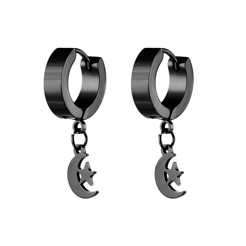 Stainless Steel Material 1 Pair Vintage Style Star Plating Stainless Steel Drop Earrings