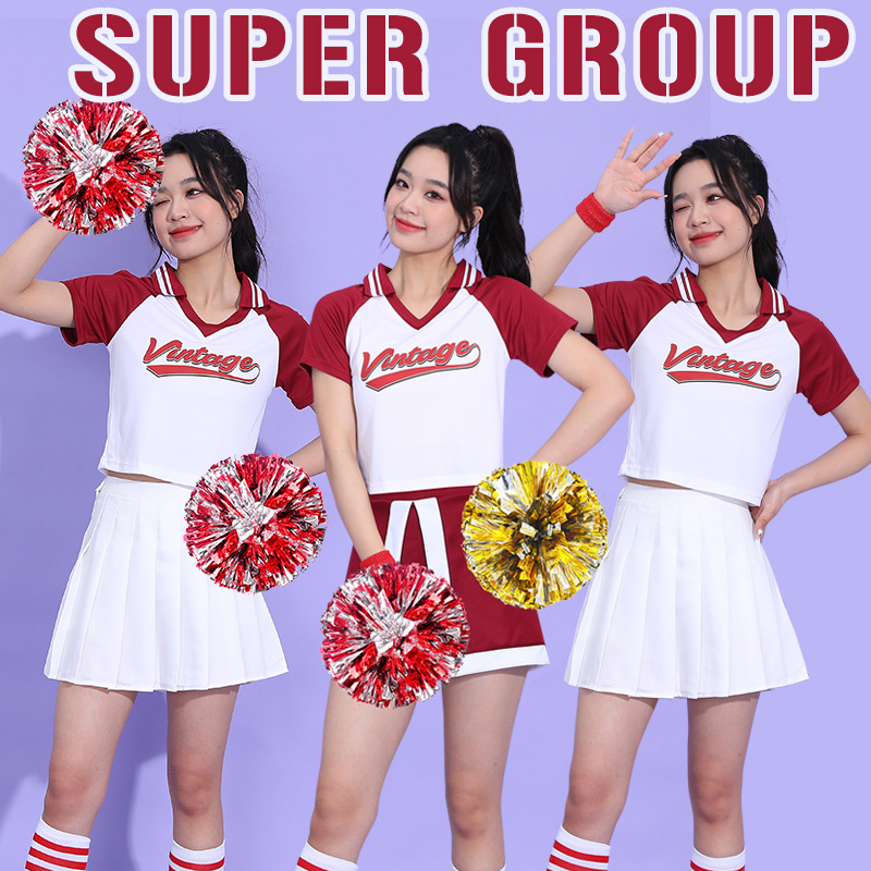 男女款运动会班服表演服初中学生啦啦操舞蹈服成人拉拉队团体套装