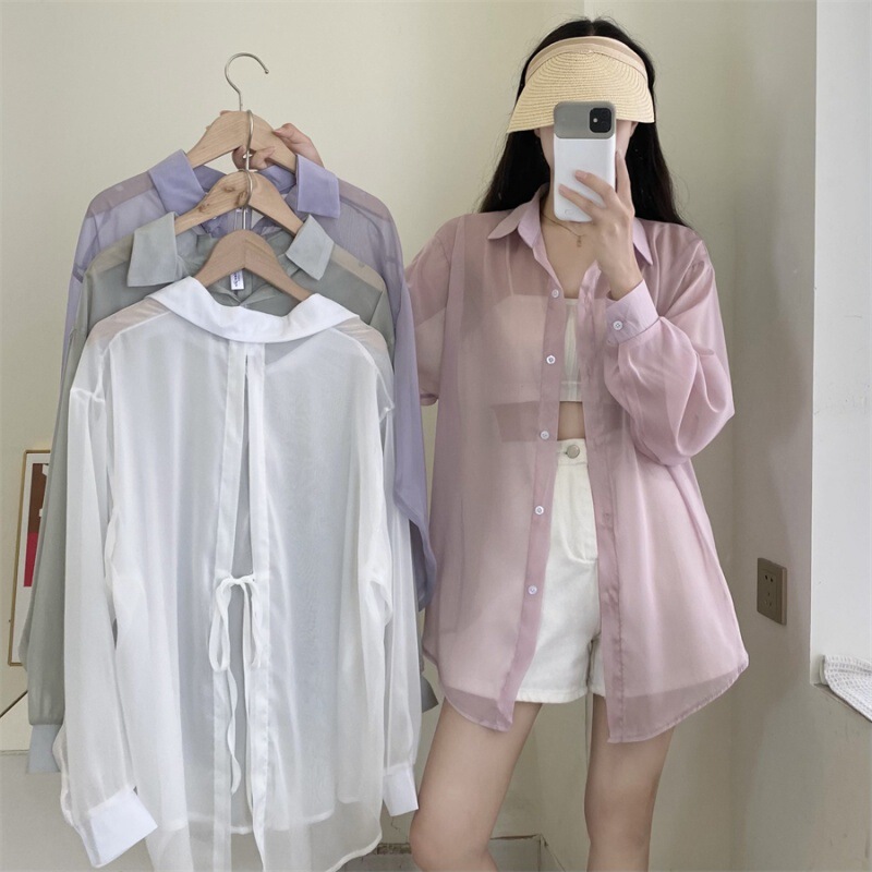Real Shot of 2026 Backless Thin Lace-Up Long-Sleeve Shirt for Women, Lazy Style with Subtle Design, Loose Solid Color Shirt for Women Real Shot of 2026 Backless Thin Lace-Up Long-Sleeve Shirt for Women, Lazy Style with Subtle Design, Loose Solid Color Shirt for Women