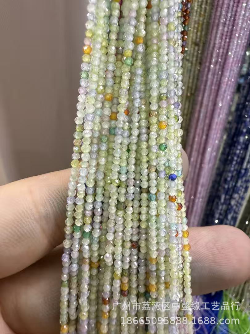 Manufacturer's Direct Sales of 2mm Round Beads, Semi-Finished DIY Loose Beads, Handmade Clothing Spacer Beads, Jewelry Accessories, Source Faceted Zircon