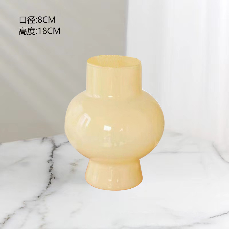 クリーム風フェントン中古花瓶高級感瑠璃ガラス軽豪華高颜値生け花装飾品インスタ風