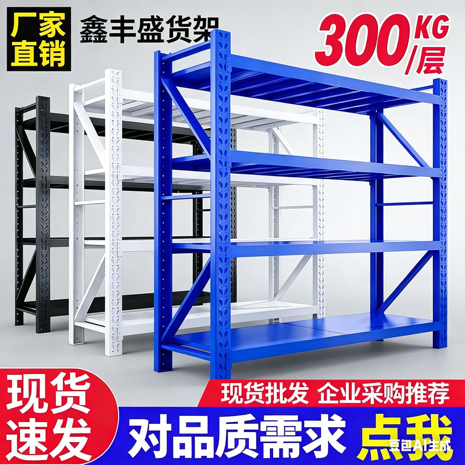 仓库承重货架置物架展示架蝴蝶扣重型多层仓储物架冷轧钢货架厂家