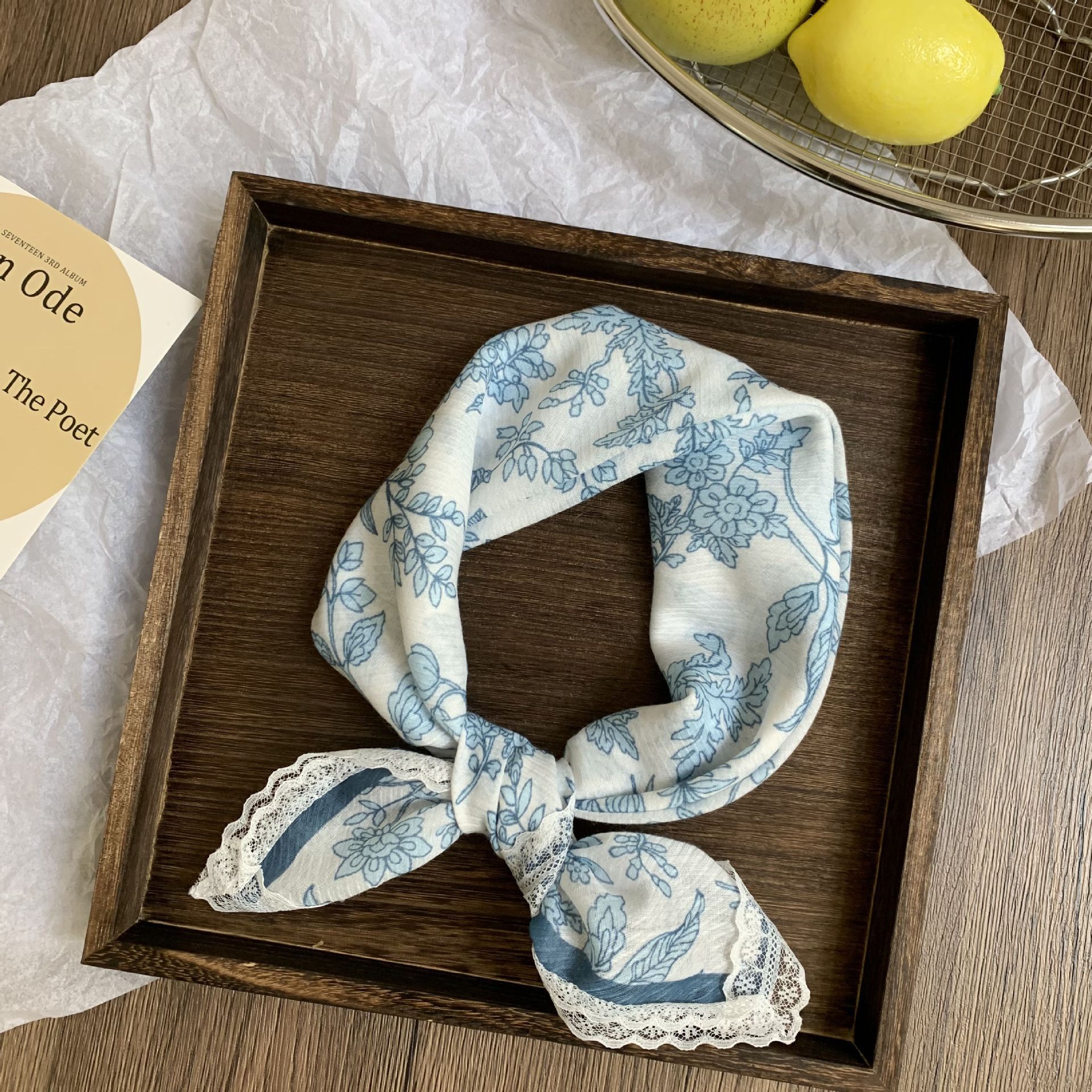 Buñuelo de seda cuello pequeño buñuelo cuadrado primavera y verano nueva moda decoración buñuelo de cuello paquete buñuelo de cabeza buñuelo de verano buñuelo de cabello buñuelo de cabello