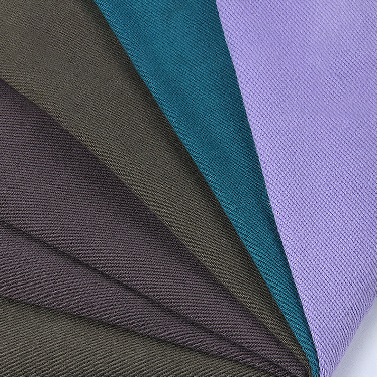 Textil de alta calidad 300gsm tela elástica de algodón tejido suave de color sólido