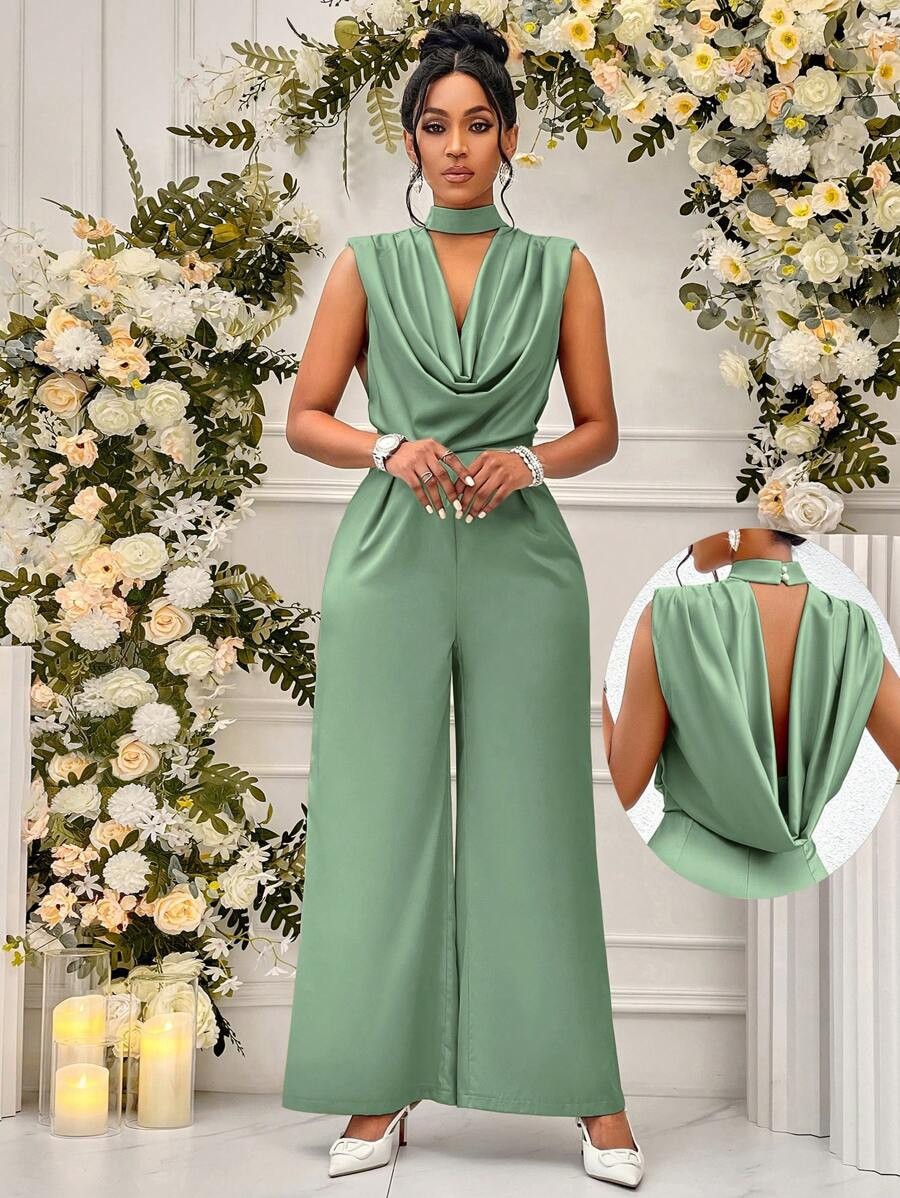 Nuevo estilo de moda cintura alta sin mangas temperamento elegante cintura pantalones de camiseta