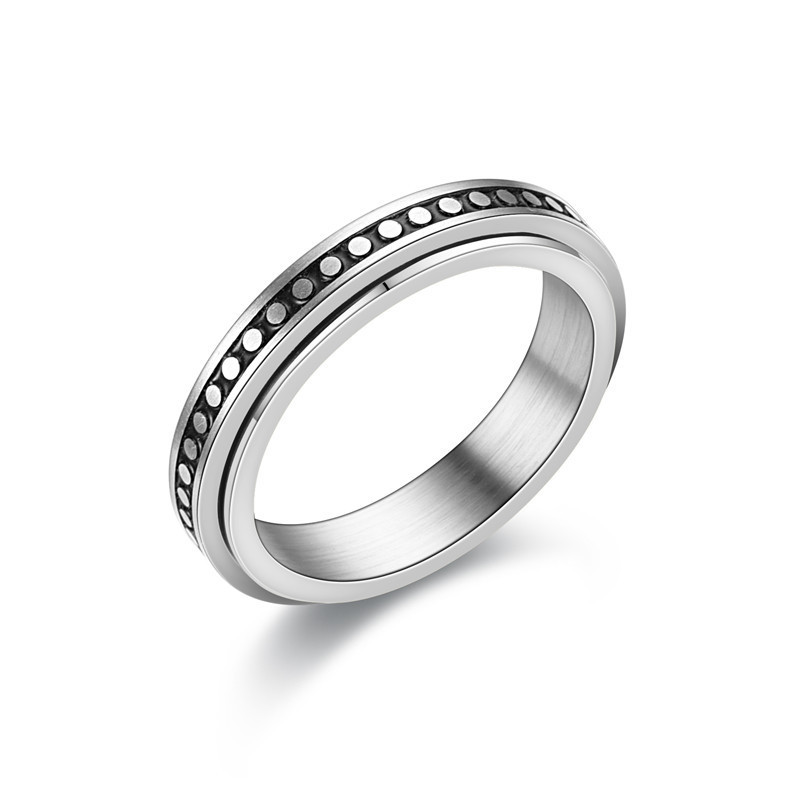 New Fashion Anti-Anxiety Rotating Titanium Steel  Decompression Couple Ring