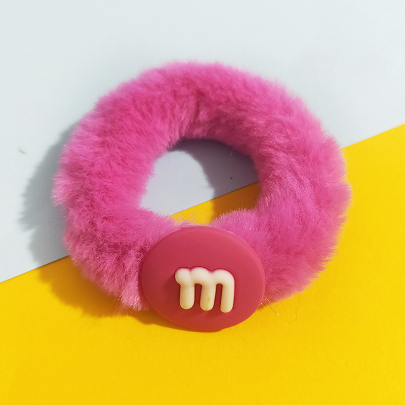 2023 fresa oso felpa cuerda de pelo otoño e invierno de dibujos animados no duele el pelo de alta elasticidad Cola de Caballo anillo de pelo cuerda de pelo accesorios para el cabello para las mujeres