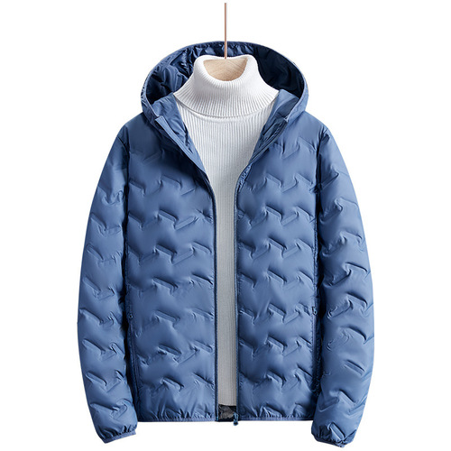 Factory Direct Sales U-Mart Same Style  New Men's Winter Thin Down Jacket with Hooded Outerwear for Women