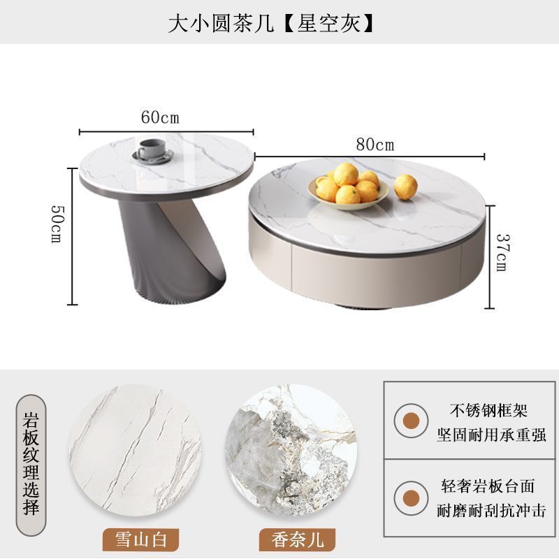 028 # 크고 작은 둥근 바위 슬레이트 커피 테이블