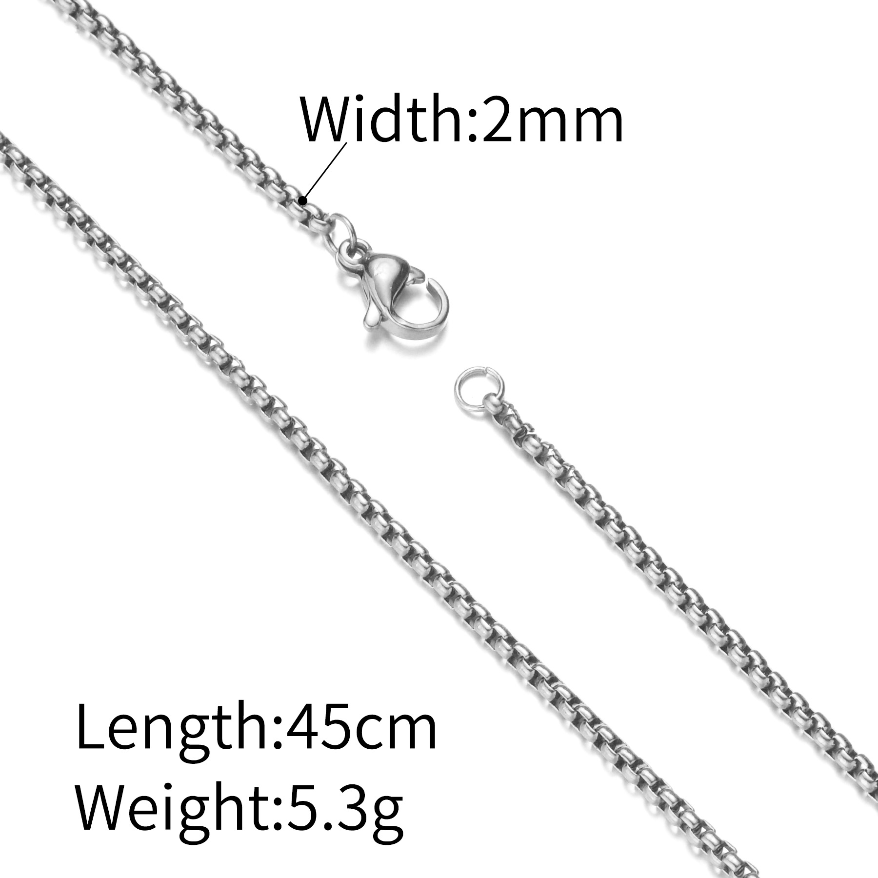 Lina Girl Titan-Perlenkette mit Schlangenknochen-Anhänger, farbecht, galvanisiert, quadratisch, aus europäischem und amerikanischem Edelstahl, kubanischem Stil_voghion.com