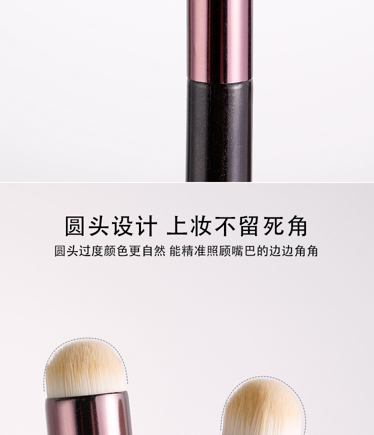 Single-piece round-head lip brush, beauty brush, lipstick smuder brush, concealer brush, portable lip makeup brush, factory direct sales Item Picture