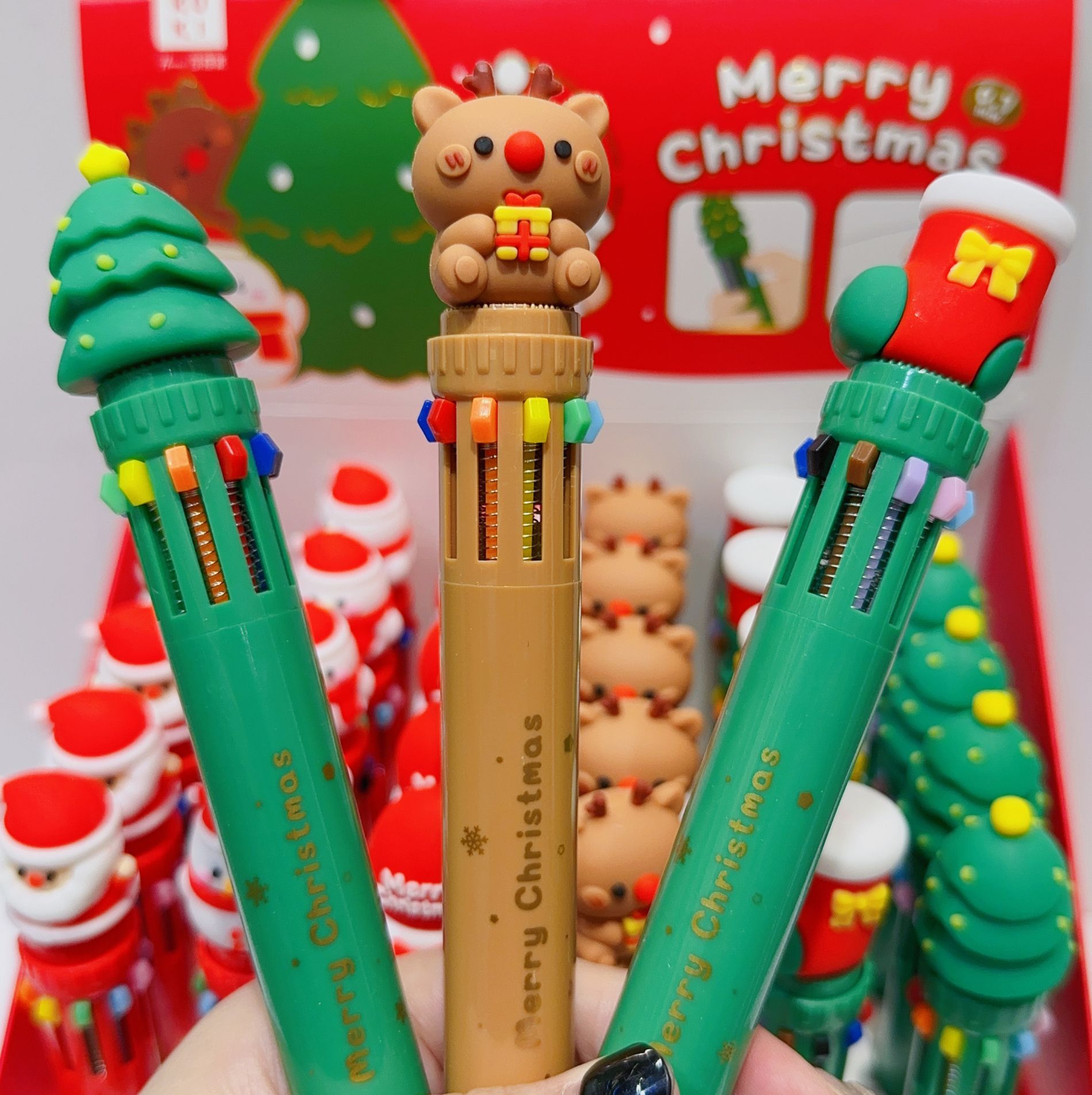 1 Set Snowman Learning School Christmas Plastic Cute Gel Pen display picture 1