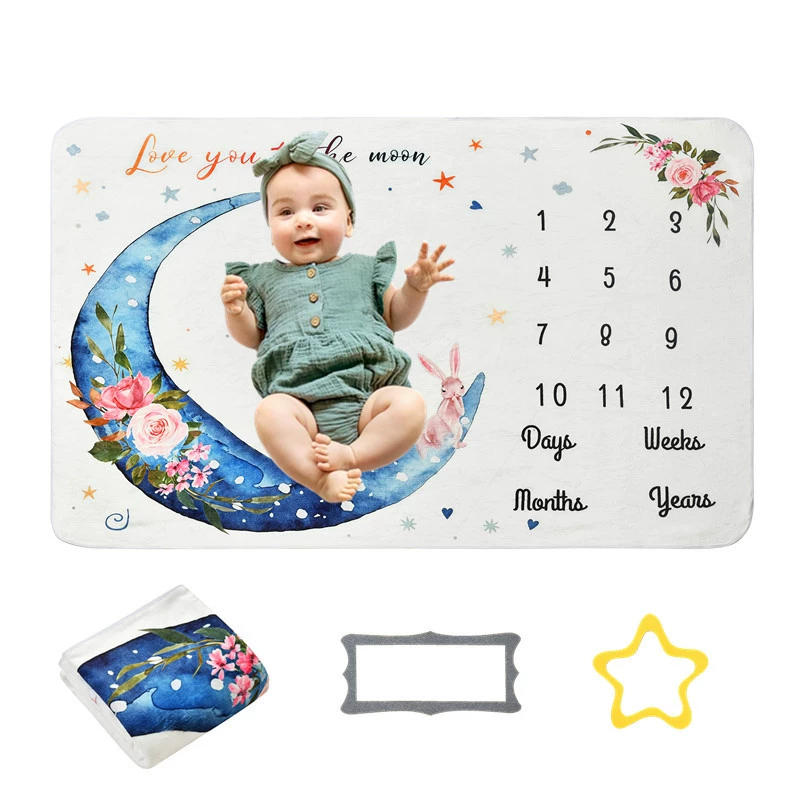 Детская веха фланцевая запись роста ребенка Фотография ковер Полнолуние сто дней подарок