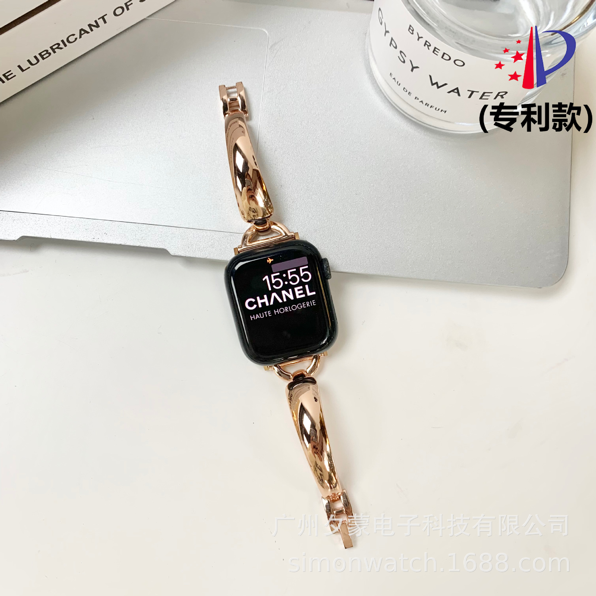 Original nuevo en forma de D pulsera de metal curvo correa de reloj adecuado para Apple Watch iwatch8 generación 765SE4321