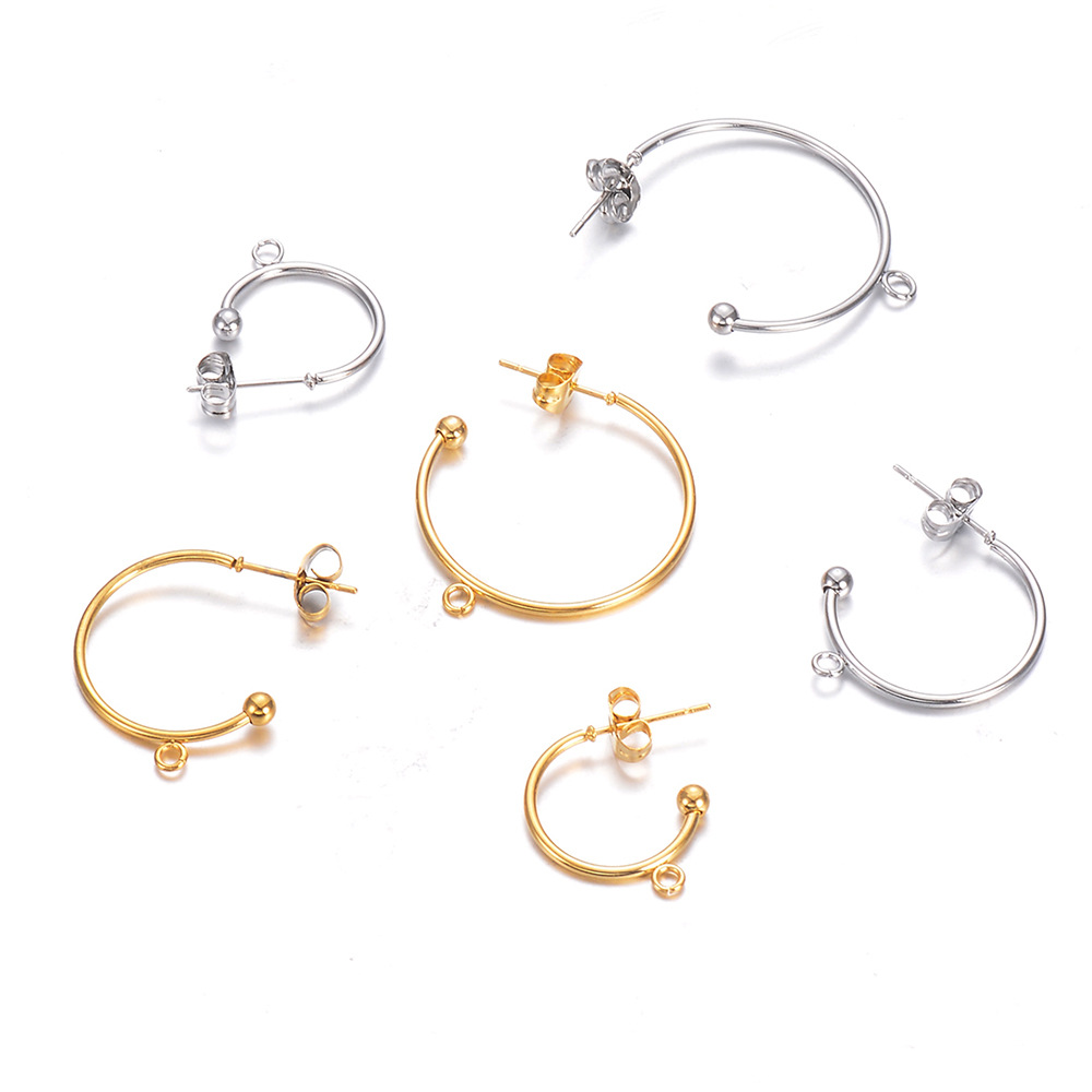 10 PCS/Package Quantity 10 PCS/Package Stainless Steel Solid Color Hook Earring Findings Simple Style
