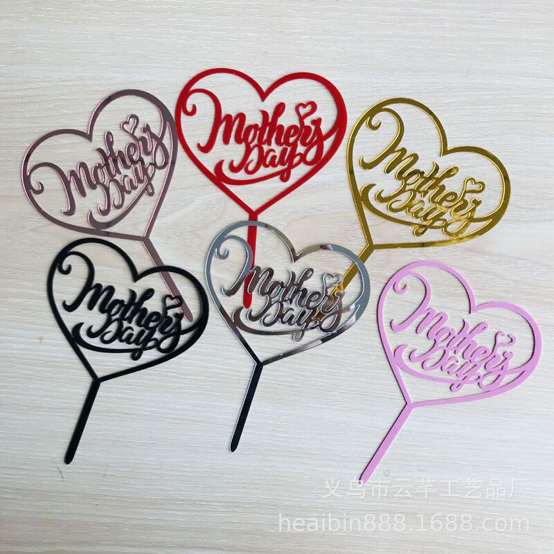 315 Acrylic Mother's Day Queen Goddess Festival Birthday Cake Decoration Card Baking Dessert Dress Up