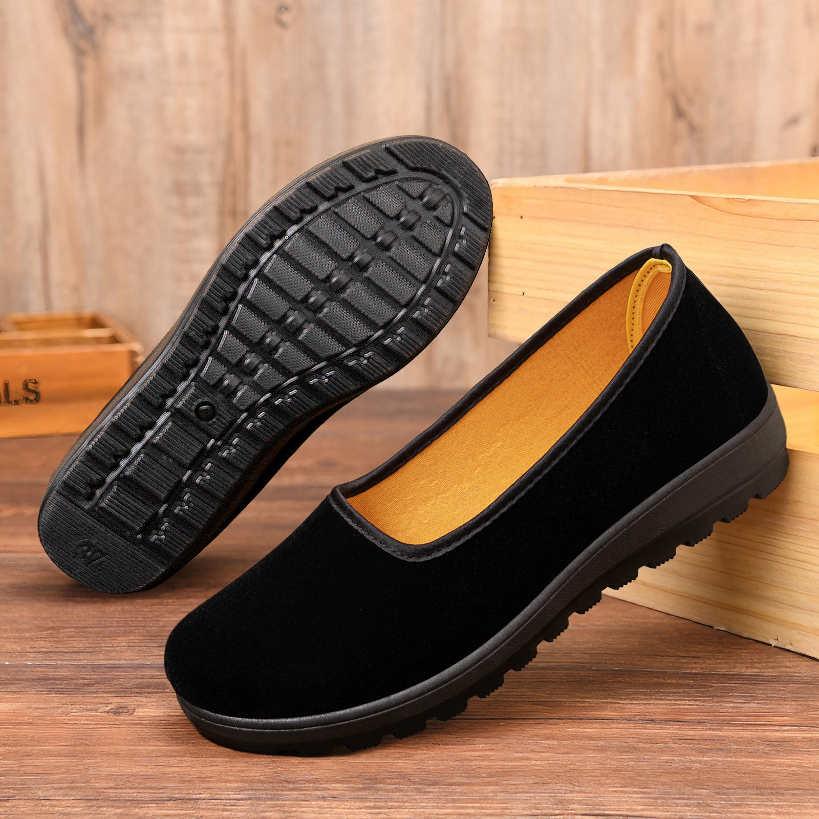 Zapatos para mujeres viejos zapatos de tela clásicos de Beijing zapatos de madre zapatos de pie plano zapatos de mujer zapatos de trabajo ligeros negros image 3
