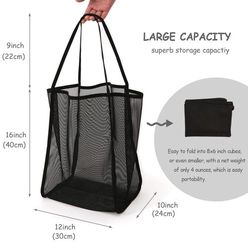 Mesh shopping bag supermarket storage bag for women, large capacity makeup bag, simple outdoor beach shoulder bag
