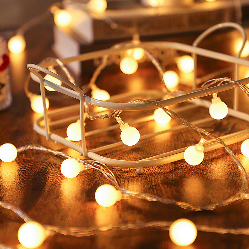 Guirnalda de luces LED con bolas redondas pequeñas esmeriladas, luces USB con batería, decoración de ambiente para vacaciones, camping al aire libre, luces de colores al por mayor