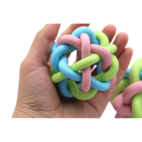 Pet Circle Macaron Knitted Ball Dog Toy Pet Cat Sounds Molar Teething Toy for Small and Medium-sized Dogs Sounds Bite-resistant Toy