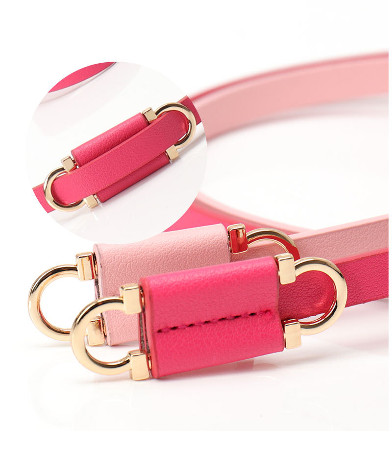 Solid Color Pattern Simple Style Solid Color Pu Leather Alloy Women's Leather Belts