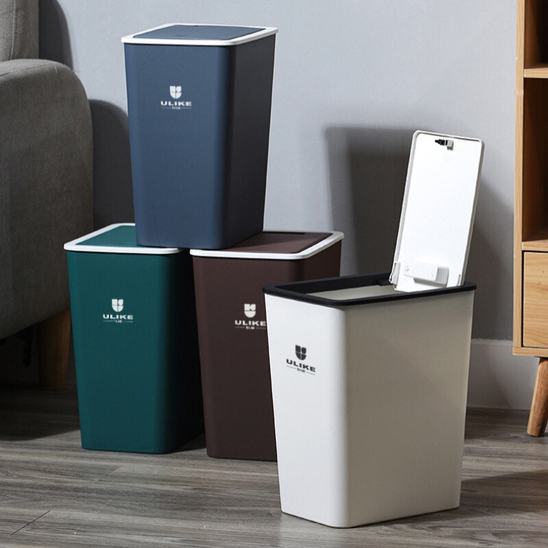 Bathroom Push-Type Garbage Press Ring Trash Can Home Living Room Large-Capacity Square Trash Can Office Paper Basket Bathroom Push-Type Garbage Press Ring Trash Can Home Living Room Large-Capacity Square Trash Can Office Paper Basket