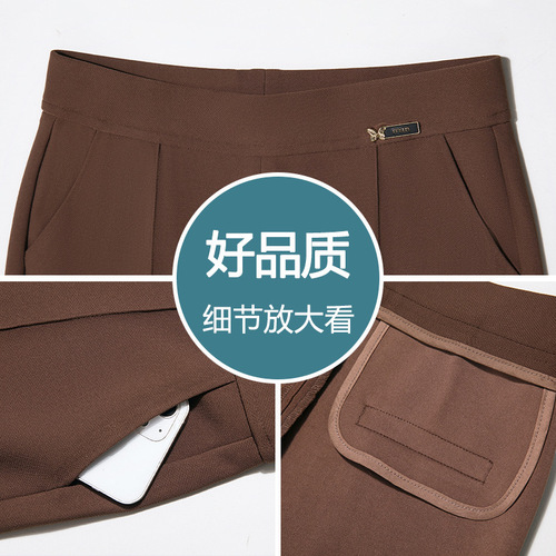Spring and Autumn Micro-Angle Wide Leg Pants High-Waisted to Show Drape Micro-Angle Pants Casual Matchable Black Spring Summer Suit Straight Leg Pants