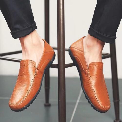 Autumn leather shoes men's casual shoes men's slip-on beanie shoes soft-soled driving shoes one-piece drop-shipping leather shoes