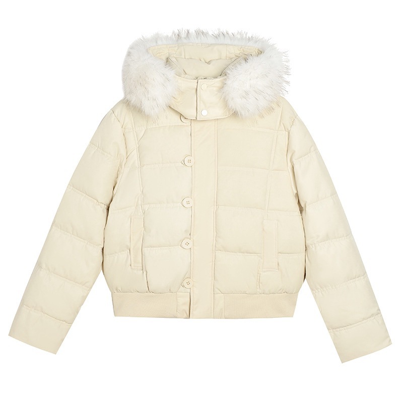 2025 invierno nuevo trabajo transfronterizo parker ropa de algodón mujer gruesa calentamiento suelta chaqueta de algodón de cuello grande encapuchado abrigo image 3