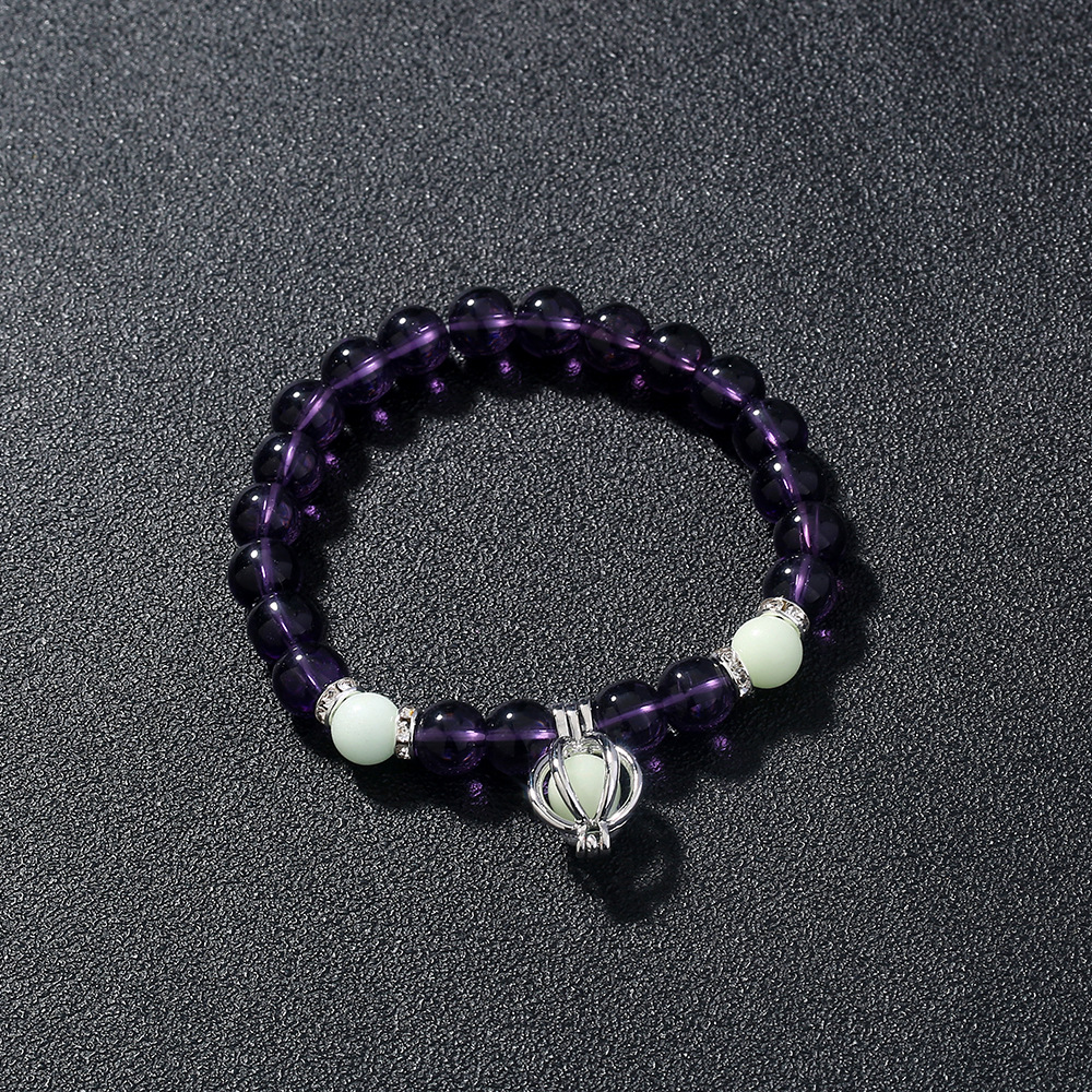 Bracelet de perles lotus phosphorescent brillant dans le noir_voghion.com