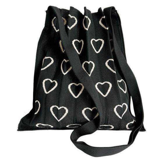 Designer Niche Contrast Pleated Knitted Bag Shoulder Bag Foldable Knitted Bag Women's Crossbody Bag Girls Single