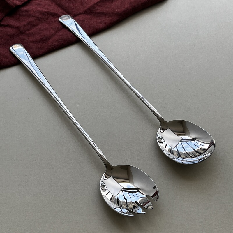 公共ステンレスホテルのカフェテリア分食スプーン304材質28cm長柄分菜スプーンサラダフォーク|undefined