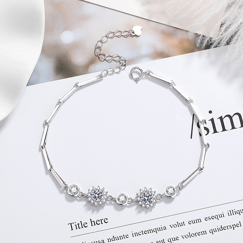 Pulsera de girasol con estrella de cinco puntas para mujer, modelo 66.