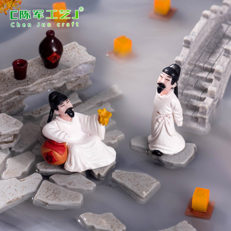 Micro landscape creative poetry book Li Bai green slate landscaping materials DIY decorations accessories mini scene small ornaments Micro landscape creative poetry book Li Bai green slate landscaping materials DIY decorations accessories mini scene small ornaments