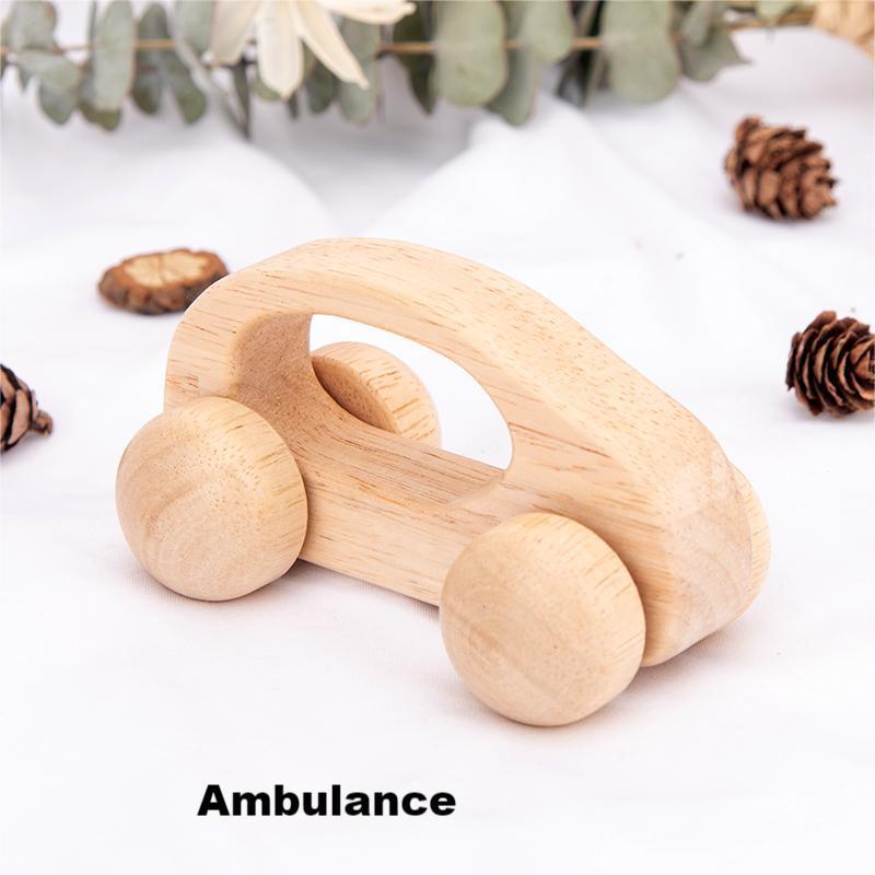 Weiweihu cochecito de madera versión Q para niños de 0 a 3 años de edad, coche de madera maciza, entrenamiento de la capacidad de agarre del bebé, juguete educativo