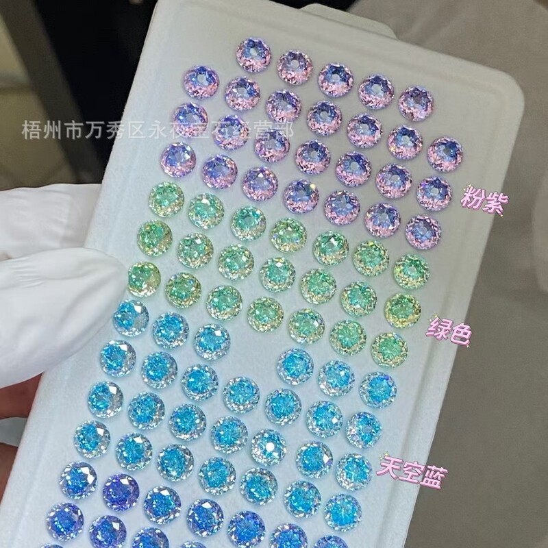 Symphony of Colors Gradient Gemstone Handheld Flower Arrangement 4Mm-8Mm 5A Round Cut Zircon Special Cutting Technique Xiaohongshu Hot Item