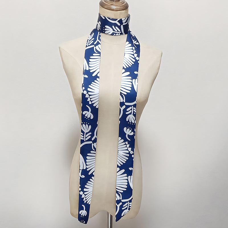 韓国版の細い細い長さの小さいスカーフの女性はバッグの取っ手を縛って春夏の秋のシフォンのプリントの小さいスカーフのマフラーを持ちます。|undefined