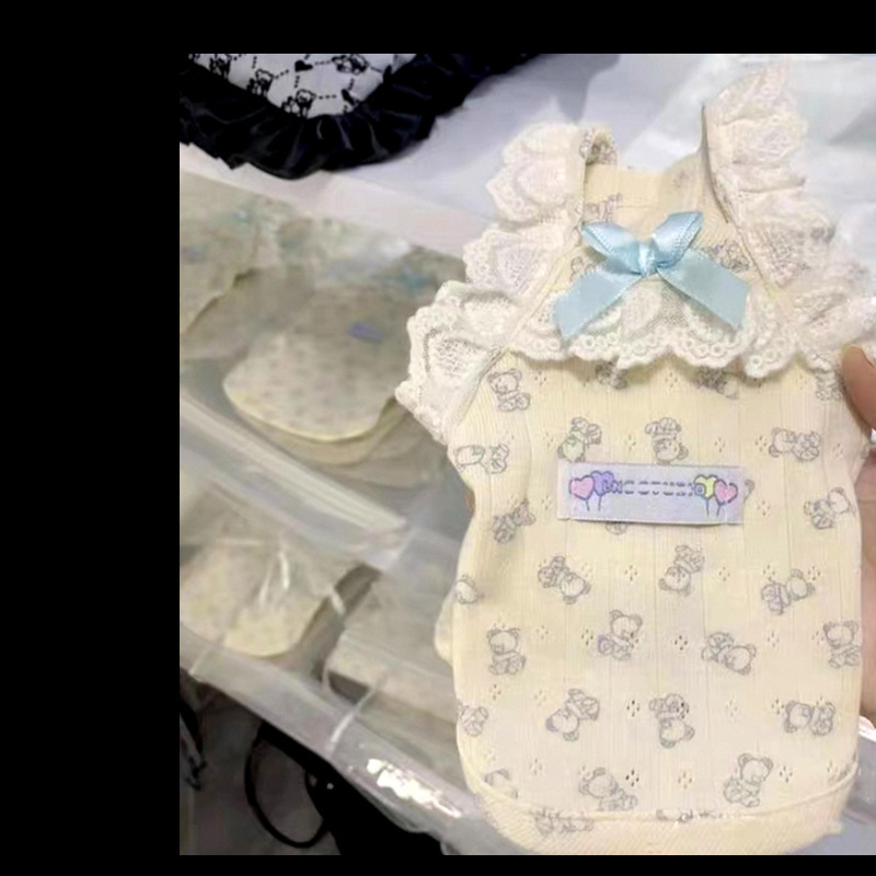 ペットキャミソール夏薄いテディ小型子犬パンダ猫夏犬服抗脱毛|undefined