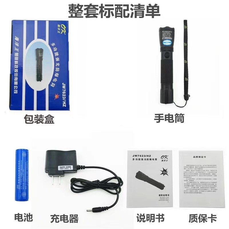 Jw76/Hz Explosion-Proof Multi-Functional Strong Light Flashlight Jw76 Inspection Waterproof