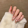 Fake nails, removable nude nail stickers from pearl for manicure, ready-made product