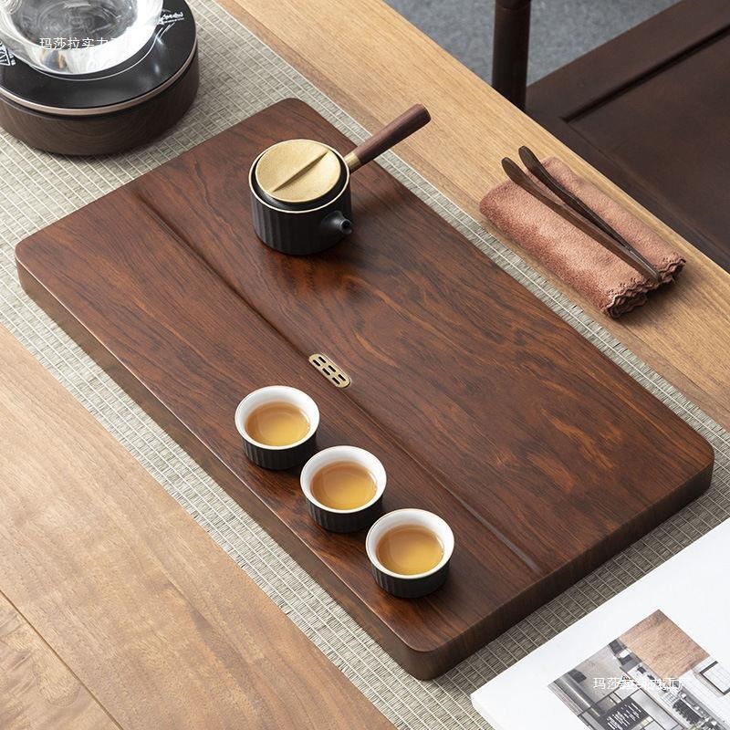 Placa de té de madera sólida, mesa de té simple de oficina, mesa de té china, almacenamiento y drenaje de agua, mesa de té eléctrica
