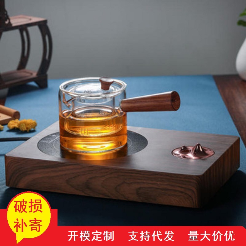Vidrio borosilicato juego de té Kung Fu té sala de estar casera taza de té japonés lado mango tetera Oficina recepción
