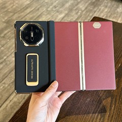腕带支架双中轴华为mateXTs手机壳真皮电镀matext防摔保护套适用