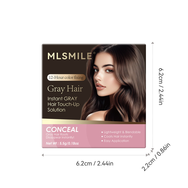 MLSMILE发际线蓬松粉遮白补发带刷美发粉饼hairline color powder|undefined