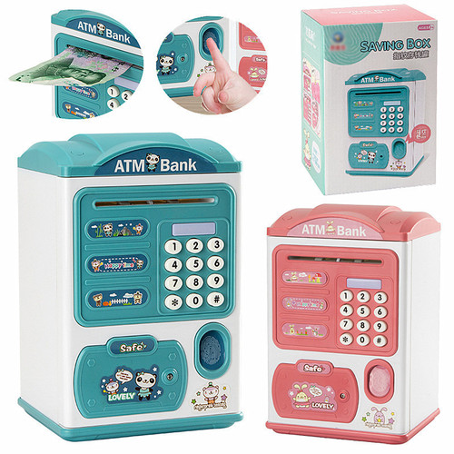 Cartoon Fingerprint Money Box Toy Multifunctional Automatic Roll Money Password Box Coin Savings Jar Children's New Year Gift 