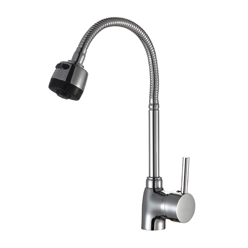 Grifo Giratorio 360° de Resorte para Cocina Acero Inoxidable Agua Fría y Caliente