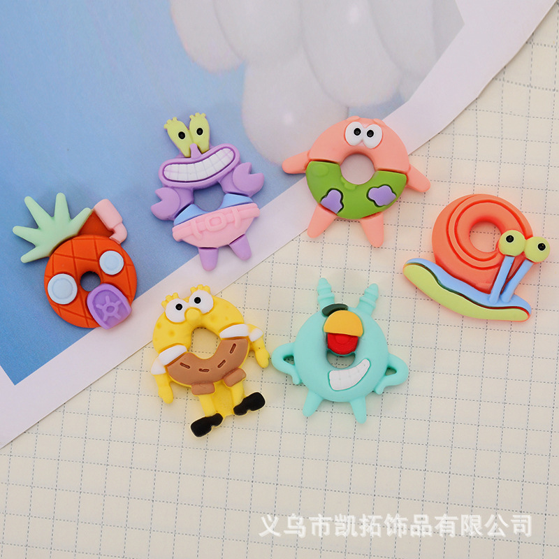 Explosive Cartoon Spongebob Patty Donut diy Accessories Mobile Phone Case Headwear Hairpin Storage Box Material Explosive Cartoon Spongebob Patty Donut diy Accessories Mobile Phone Case Headwear Hairpin Storage Box Material